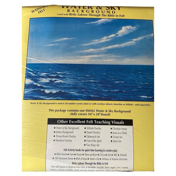 Betty Lukens Through The Bible In Felt Shoreline Overlay & Water Sky Background - Picture 9 of 10